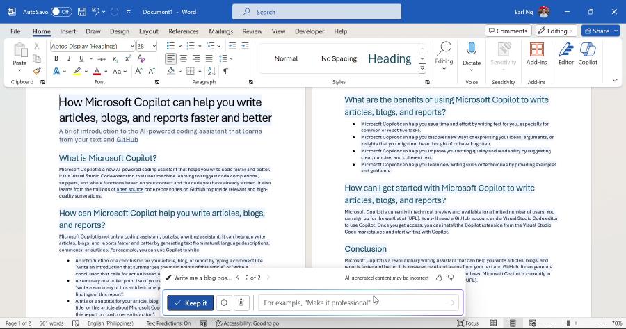 [EXPLAINER] How Microsoft Copilot can help you write articles, blogs, and reports faster and better